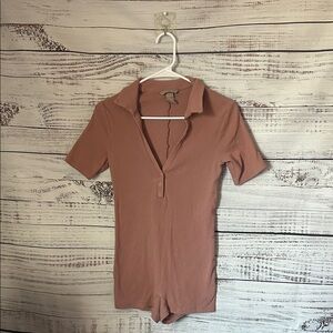 Women's Pink Collared romper from H&M size medium